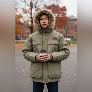 The North Face Men’s McMurdo Long Sleeve Bomber coat  In Olive Green